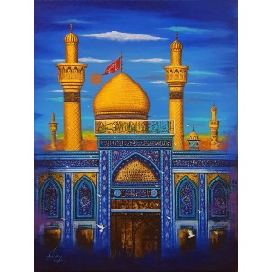 S. A. Noory, Roza Imam Hussain, 18 x 24 Inch, Acrylic on Canvas, Cityscape Painting, AC-SAN-216